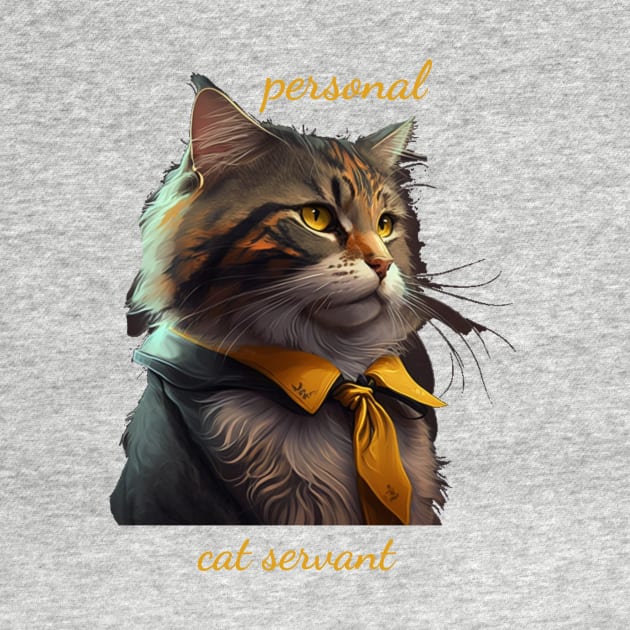 Personal Cat Servant - Rich and Luxurious Feline with Necktie by emmamarlene